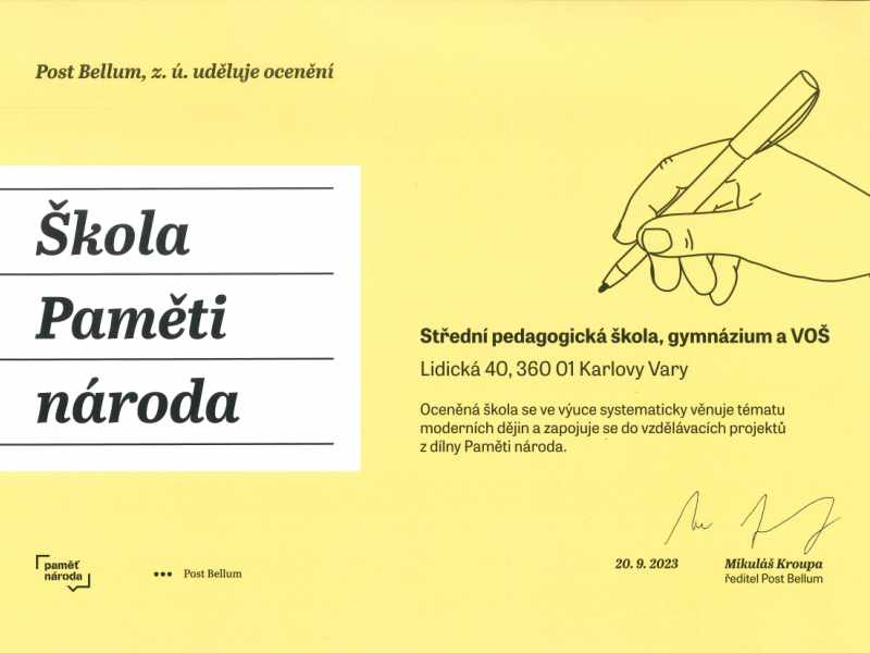 Škola paměti národa 2023