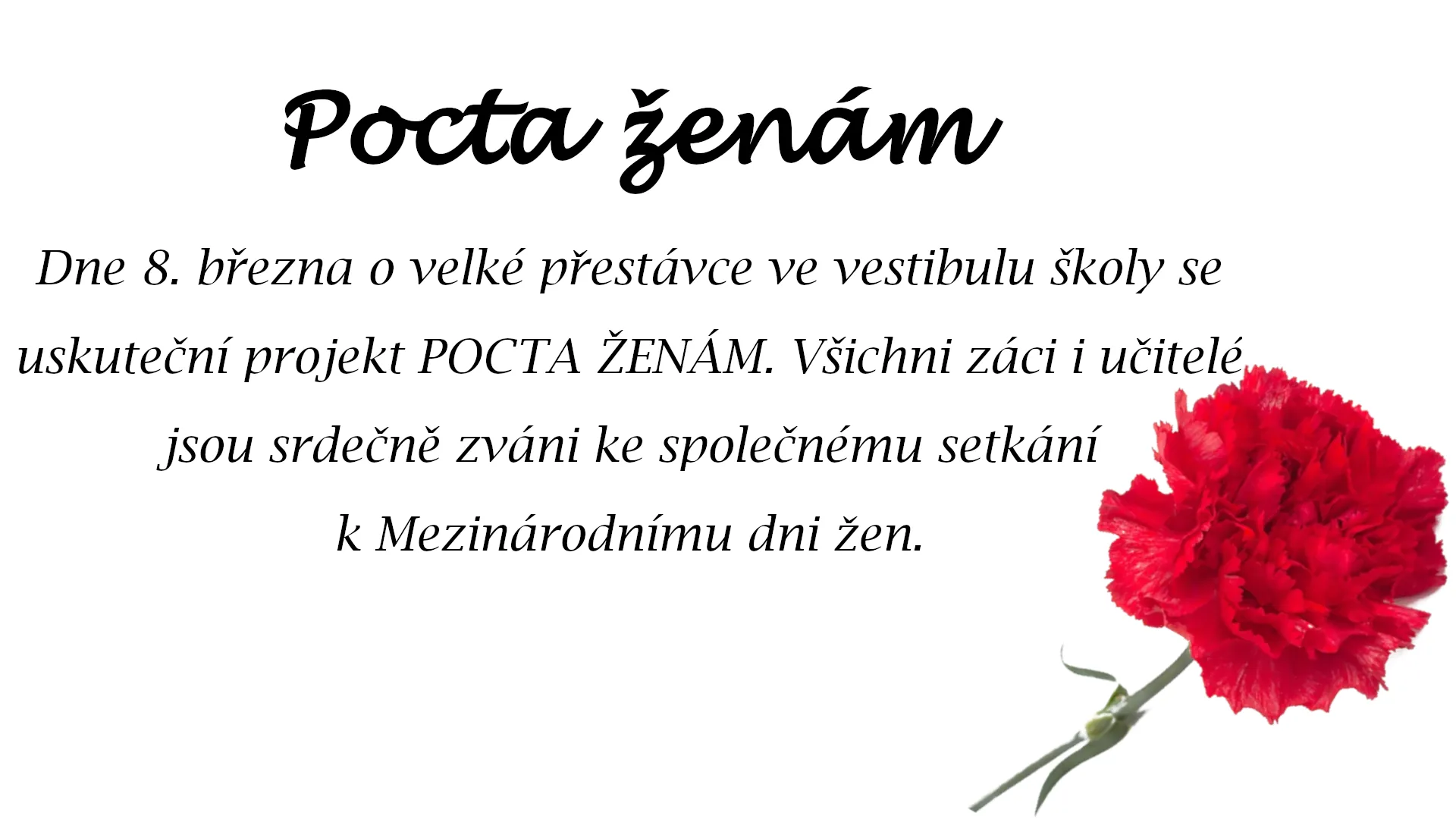 Pocta ženám – pozvánka