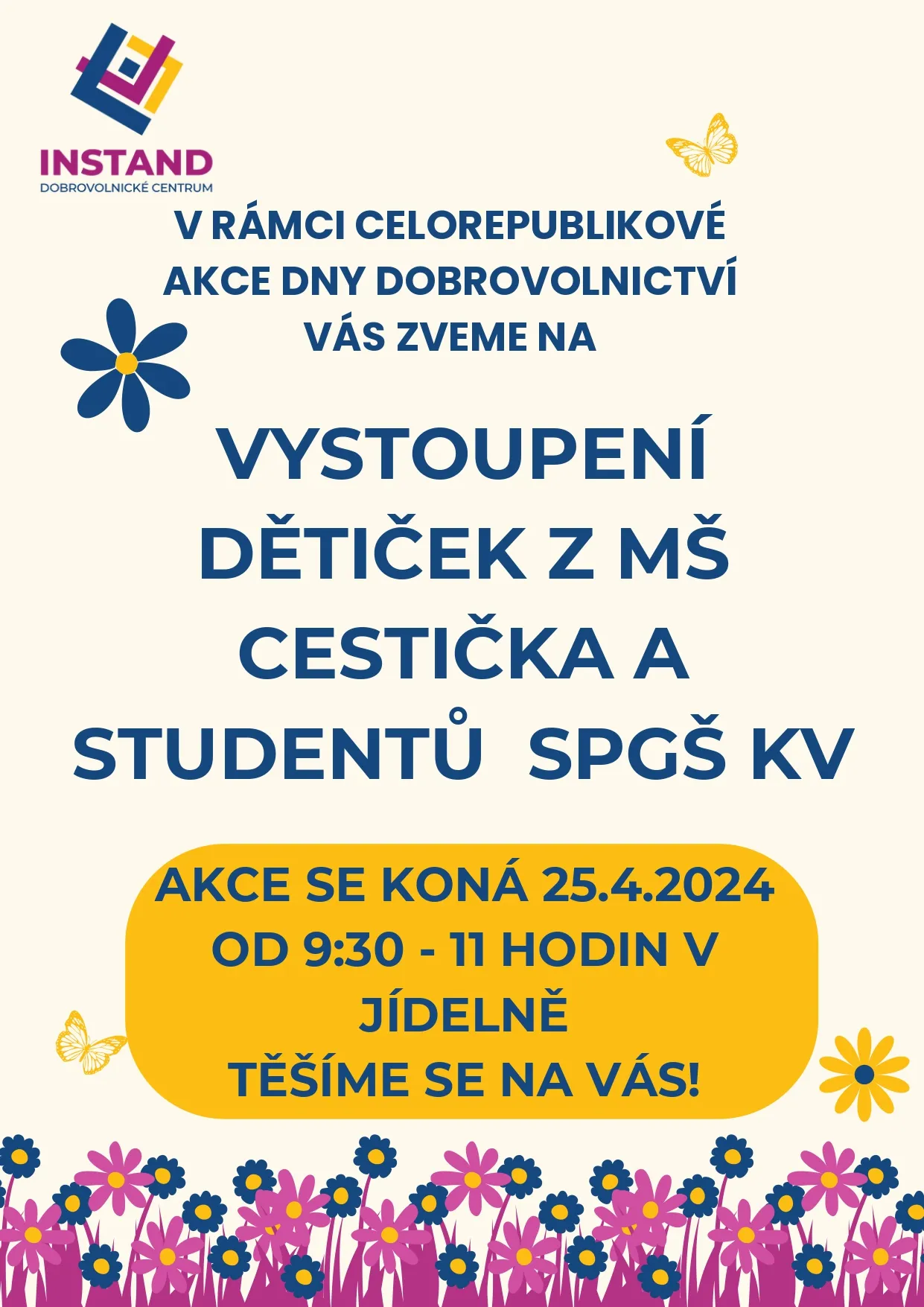 Plakát k akci pro seniory s MŠ Cestička